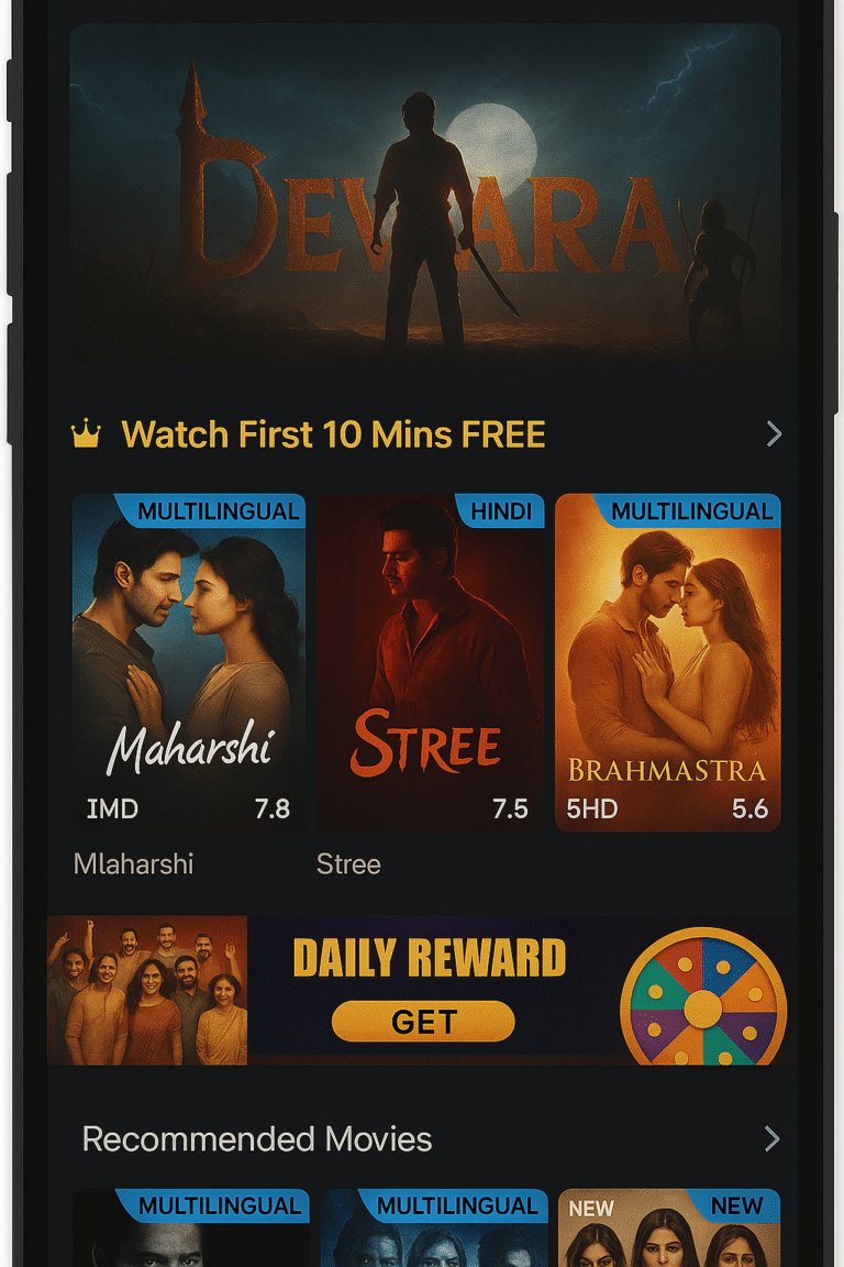 Castle app watch movies screen with free streaming options